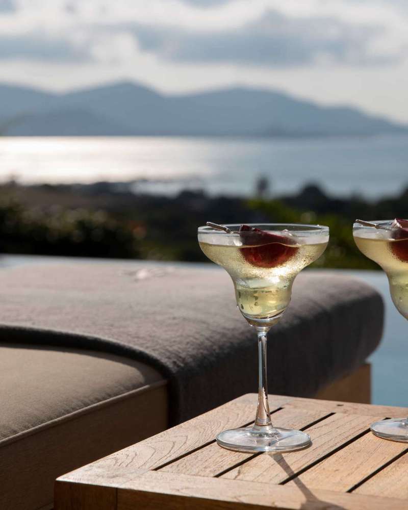 terrace Pool View with drinks